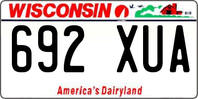 WI license plate 692XUA