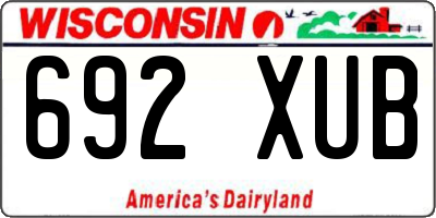 WI license plate 692XUB