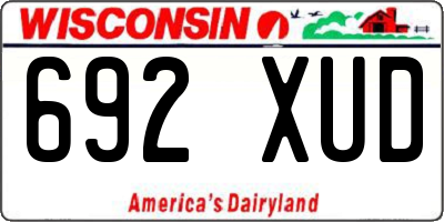 WI license plate 692XUD