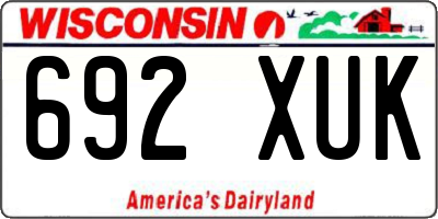 WI license plate 692XUK