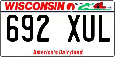 WI license plate 692XUL