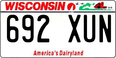 WI license plate 692XUN