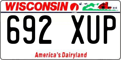 WI license plate 692XUP