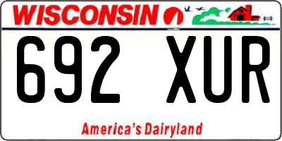 WI license plate 692XUR