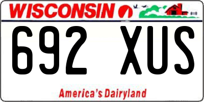 WI license plate 692XUS