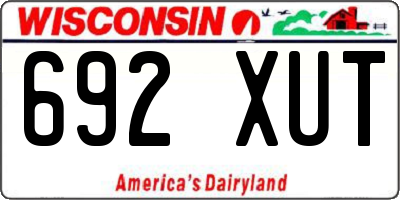 WI license plate 692XUT
