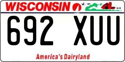 WI license plate 692XUU