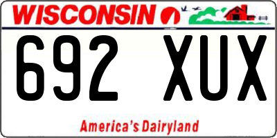 WI license plate 692XUX