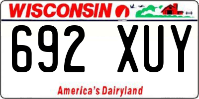 WI license plate 692XUY
