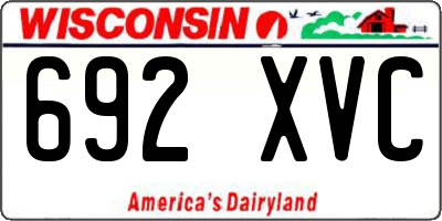 WI license plate 692XVC