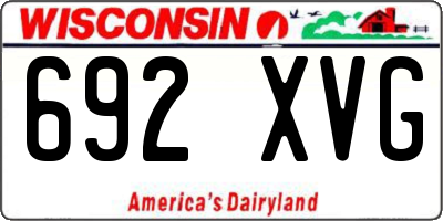 WI license plate 692XVG