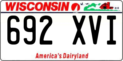 WI license plate 692XVI