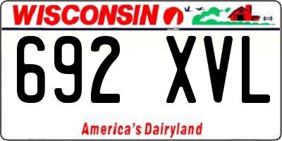 WI license plate 692XVL