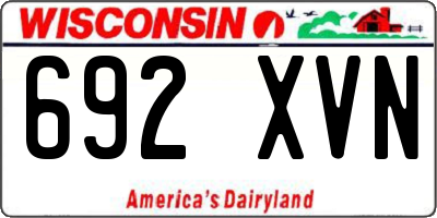 WI license plate 692XVN