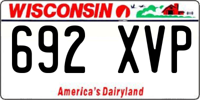 WI license plate 692XVP