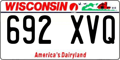 WI license plate 692XVQ