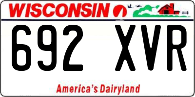 WI license plate 692XVR