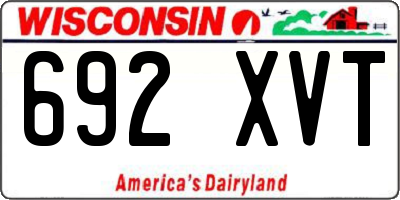 WI license plate 692XVT
