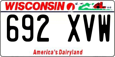 WI license plate 692XVW