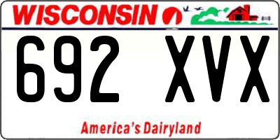 WI license plate 692XVX