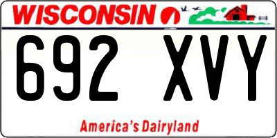 WI license plate 692XVY