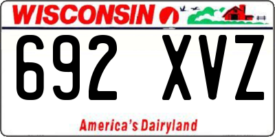 WI license plate 692XVZ