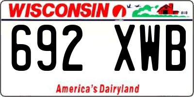 WI license plate 692XWB