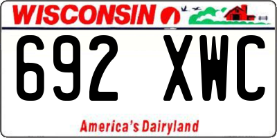 WI license plate 692XWC