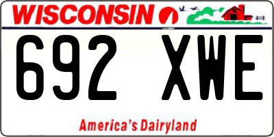 WI license plate 692XWE