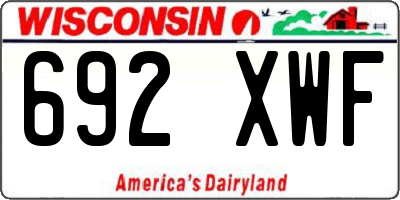 WI license plate 692XWF