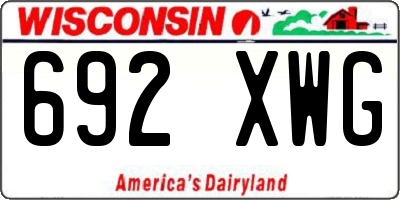 WI license plate 692XWG