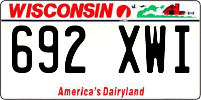 WI license plate 692XWI