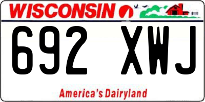 WI license plate 692XWJ