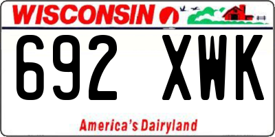 WI license plate 692XWK