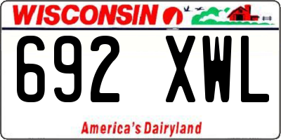 WI license plate 692XWL