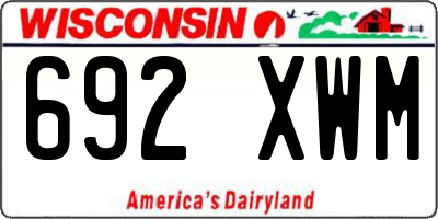 WI license plate 692XWM