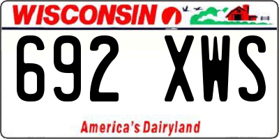 WI license plate 692XWS