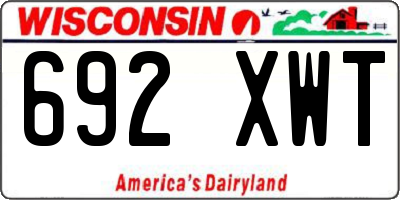 WI license plate 692XWT