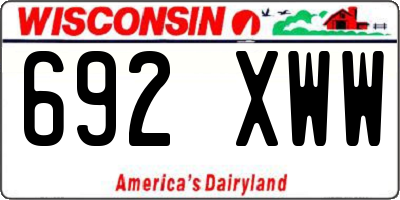 WI license plate 692XWW