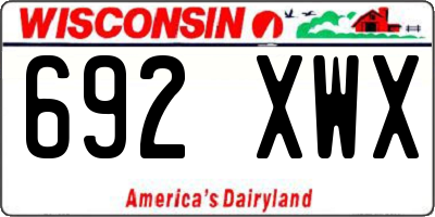 WI license plate 692XWX
