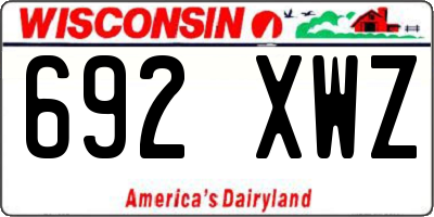 WI license plate 692XWZ