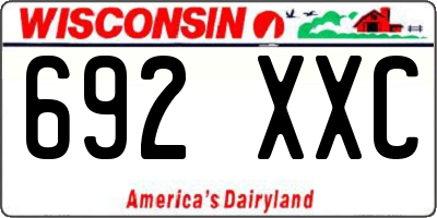 WI license plate 692XXC