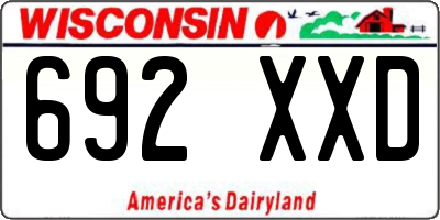 WI license plate 692XXD