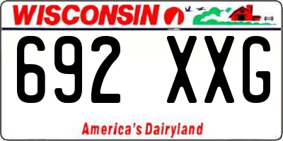 WI license plate 692XXG