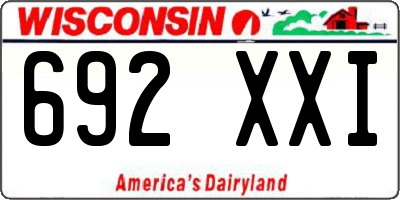 WI license plate 692XXI