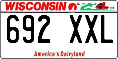 WI license plate 692XXL
