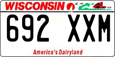 WI license plate 692XXM