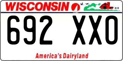 WI license plate 692XXO