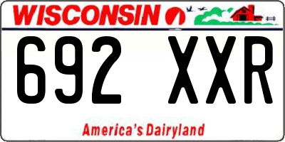 WI license plate 692XXR