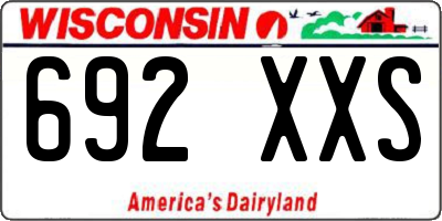 WI license plate 692XXS